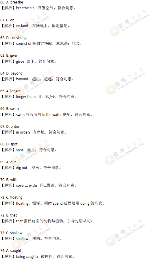 2016年11月北京學(xué)位英語完形填空試題答案